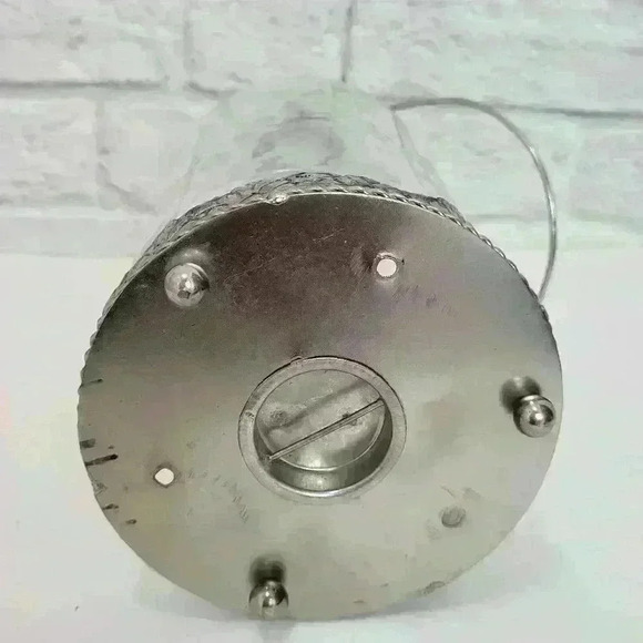 Large 14" Jug  Etched Crystal Tea Votive Candle Holder Silver Metal Handle - Picture 14 of 15